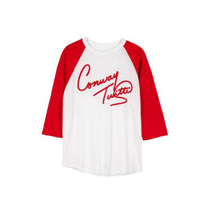 1980s Conway Twitty Raglan Shirt Red White Puffy Paint Baseball Tee SS USA
